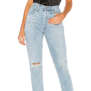 Agolde Jamie High-Rise Classic Distressed Jean